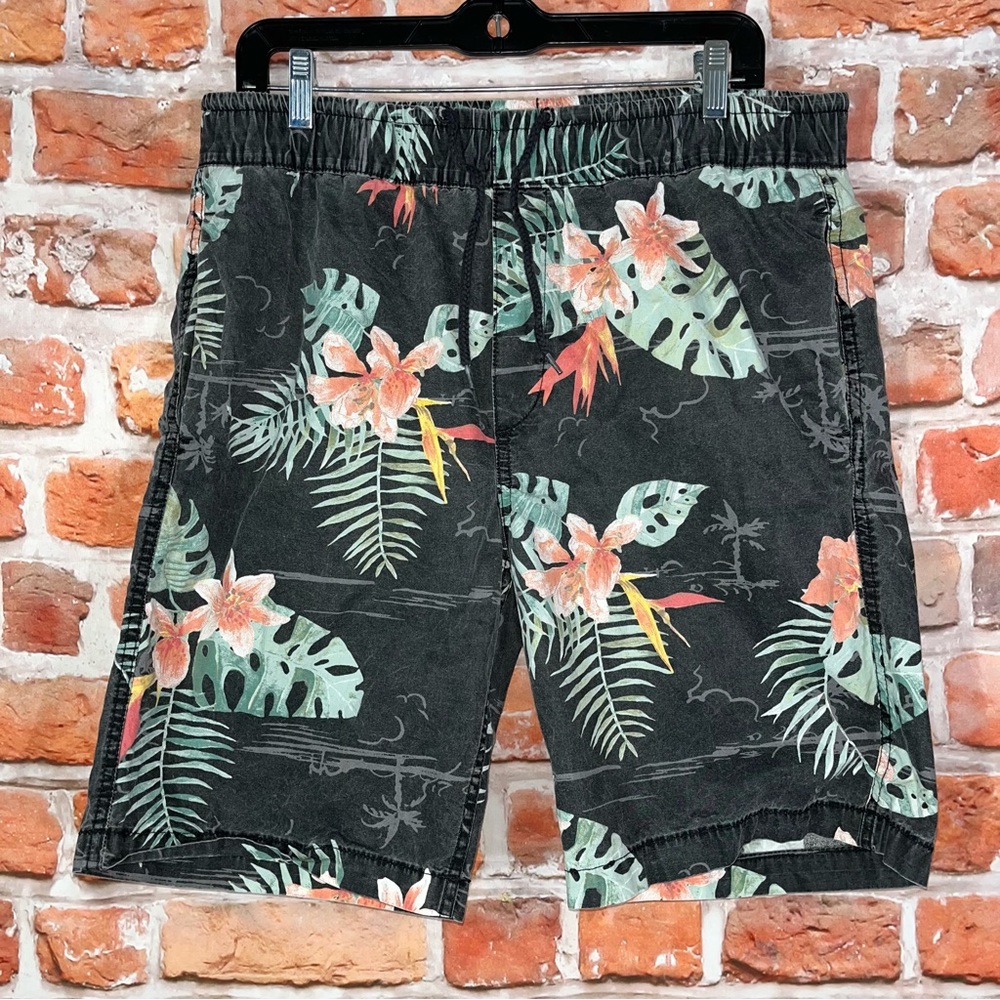 H&M floral shorts medium LOGG label of graded goods drawstring elastic waist